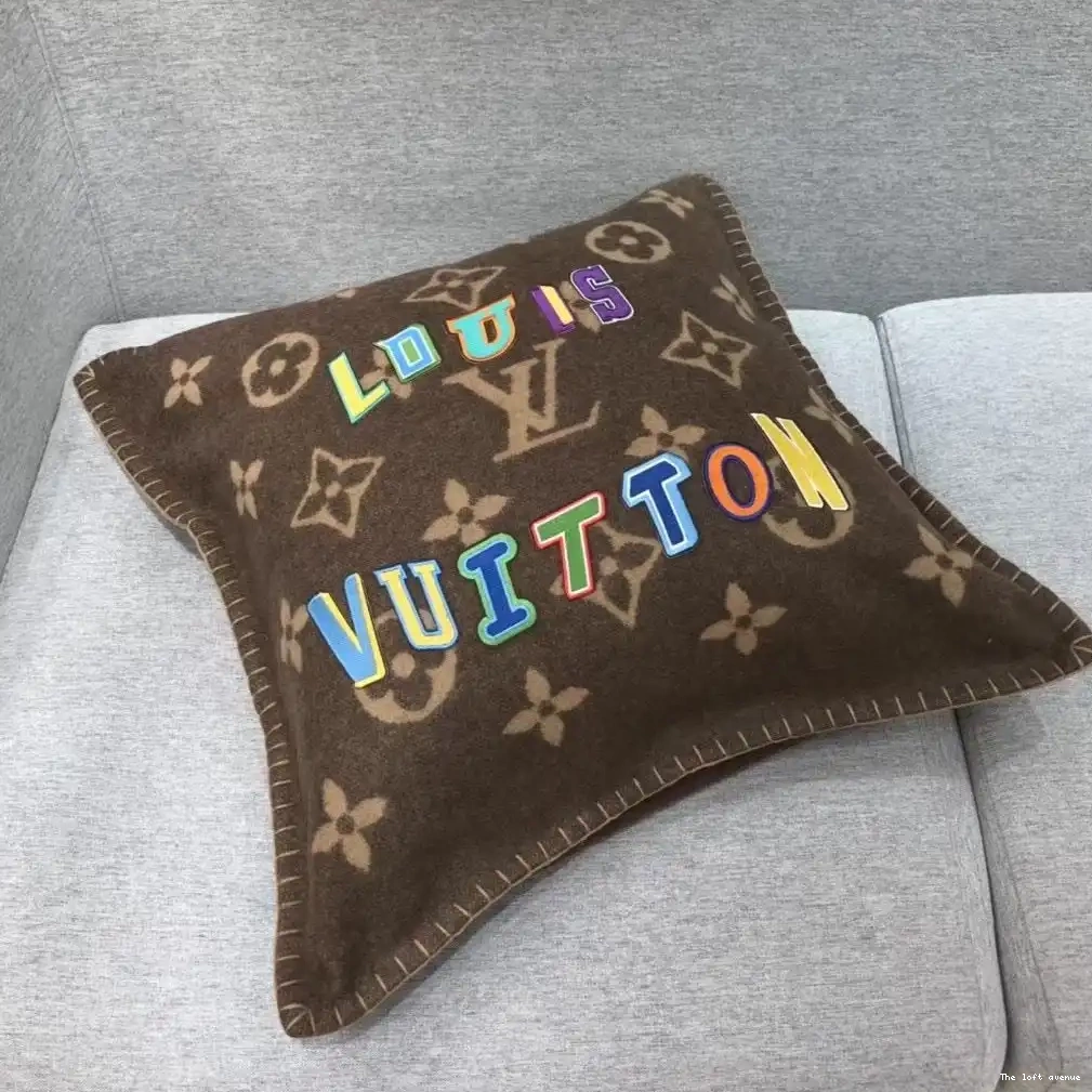 LV WOOL PILLOW THROW CUSTOM LETTERS 0514